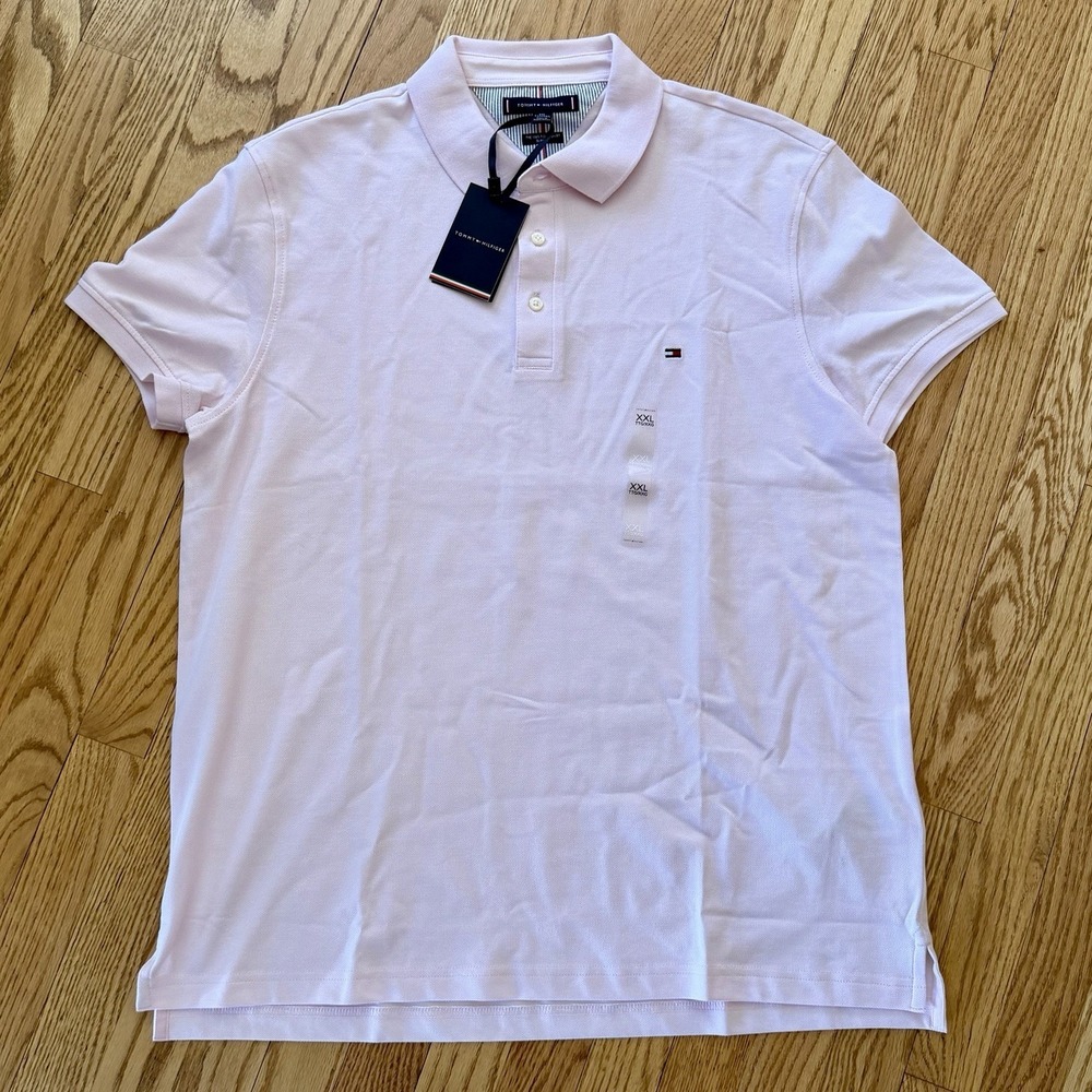 Tommy Hilfiger 1985 Polo Shirt Pink Mens XXL Slim Fit NWT Classic Preppy Coastal